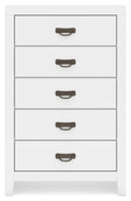 Binterglen White Five Drawer Chest - Brand New