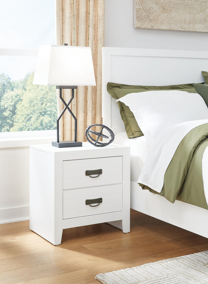 Binterglen White Two Drawer Night Stand - Brand New