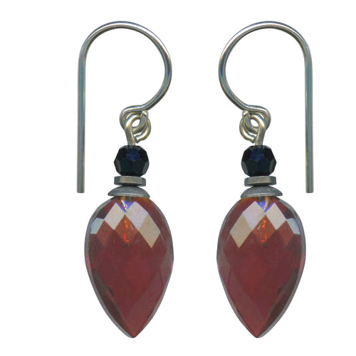 Owen Glass Collection Birdsong 14 earrings featuring delicate bird and floral design in silver, displayed on a white background.