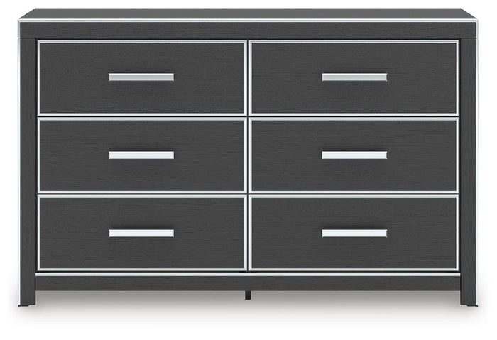 Birmonton Black Six Drawer Dresser - Brand New