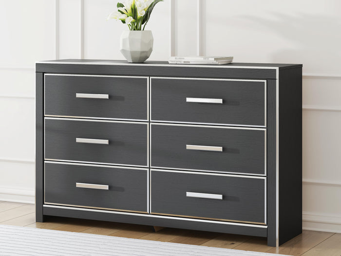 Birmonton Black Six Drawer Dresser - Brand New