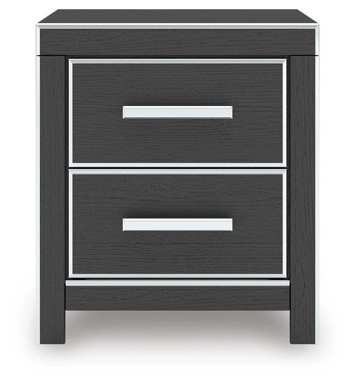 Birmonton Black Two Drawer Night Stand - Brand New