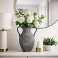 Black 15 in. Dolomite Amphora Weathered Vase
