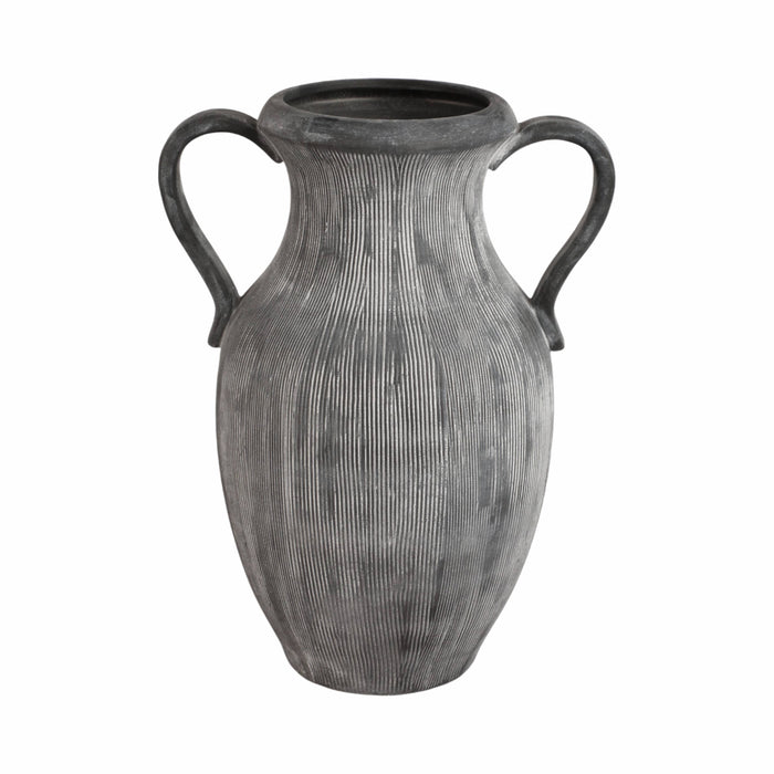 Black 15 in. Dolomite Amphora Weathered Vase