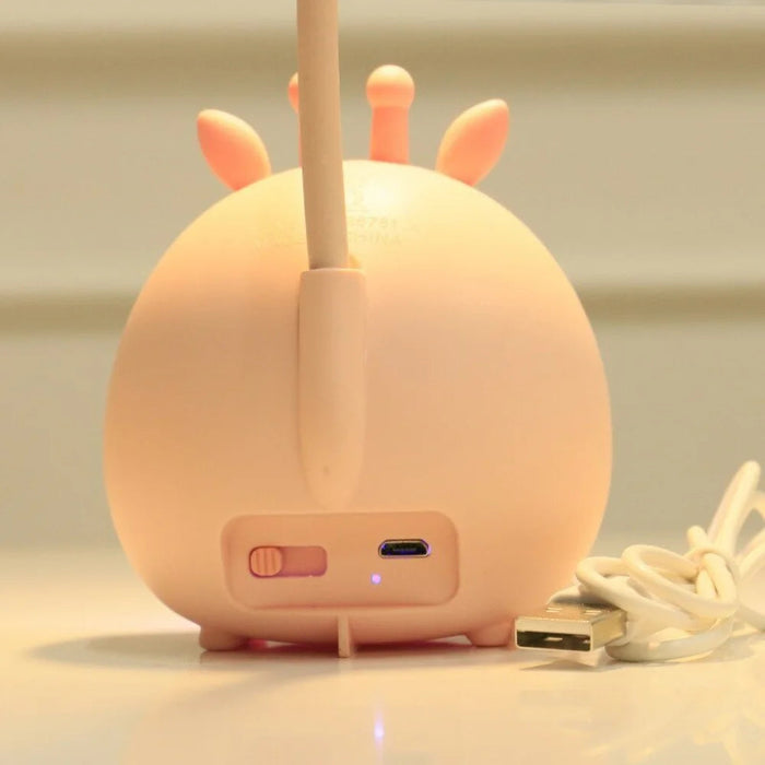 MEELANO Børnelæselampe Øjenbeskyttelse USB Natlampe Til Børn Blødt Lys Sikker Læseoplevelse Stilfuldt Design
