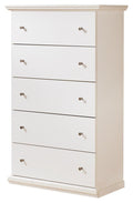 Bostwick Shoals White Five Drawer Chest - Brand New
