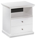 Bostwick Shoals White One Drawer Night Stand - Brand New