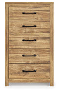 Branstony Brown Five Drawer Chest - Brand New