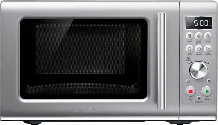 Breville - the Compact Wave Soft Close 0.9 Cu. Ft. Microwave - Silver - Used, Like New
