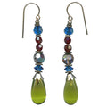 Bright green glass dangle earrings from Owen Glass Collection, featuring a sleek, polished design with elegant hanging glass elements.