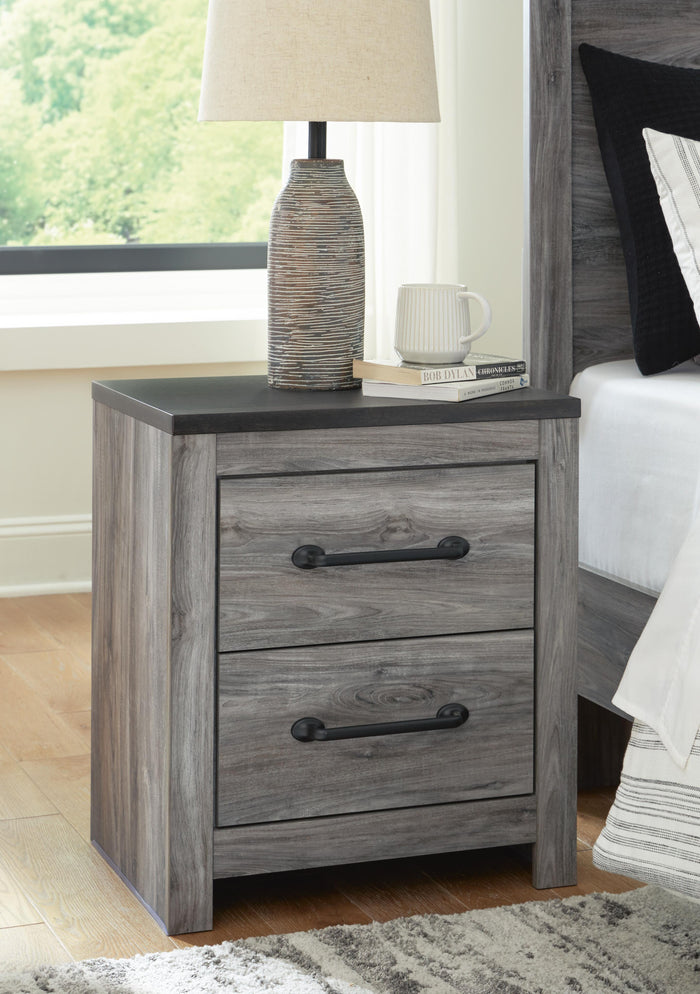 Bronyan Dark Gray Two Drawer Night Stand - Brand New