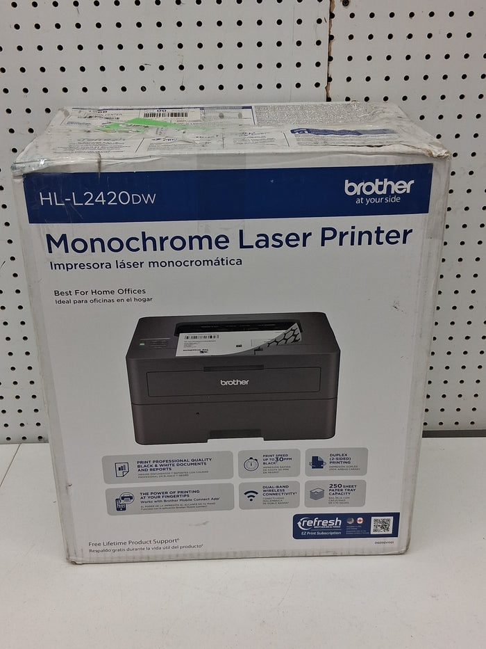 Brother HL-L2420DW Wireless Compact Monochrome Laser Printer with Duplex, Mobile Printing - Brand New