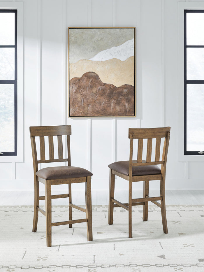 Broxtyn Light Brown Upholstered Barstool (Priced Per Item, Must Order 2, 4, 6, or 8) - Brand New