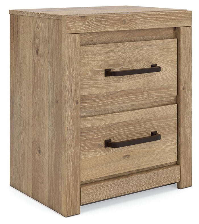 Brozmont Tan Two Drawer Night Stand - Brand New