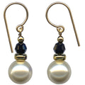 Owen Glass Collection Bubbles 68 crystal pearl and jet gold dangle earrings featuring elegant, shimmering jewelry design.