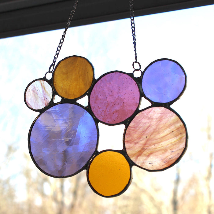 bubbles suncatcher: purple and amber