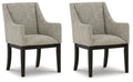 Burkhaus Beige/Dark Brown Dining UPH Arm Chair (Priced Per Item, Must Order 2, 4, 6, or 8) - Brand New