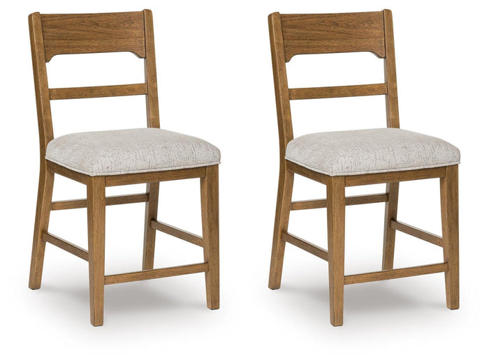 Cabalynn Oatmeal/Light Brown Upholstered Barstool (Priced Per Item, Must Order 2, 4, 6, or 8) - Brand New
