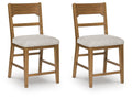 Cabalynn Oatmeal/Light Brown Upholstered Barstool (Priced Per Item, Must Order 2, 4, 6, or 8) - Brand New