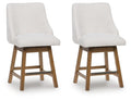 Cabalynn Oatmeal/Light Brown Upholstered Barstool (Priced Per Item, Must Order 2, 4, 6, or 8) - Brand New
