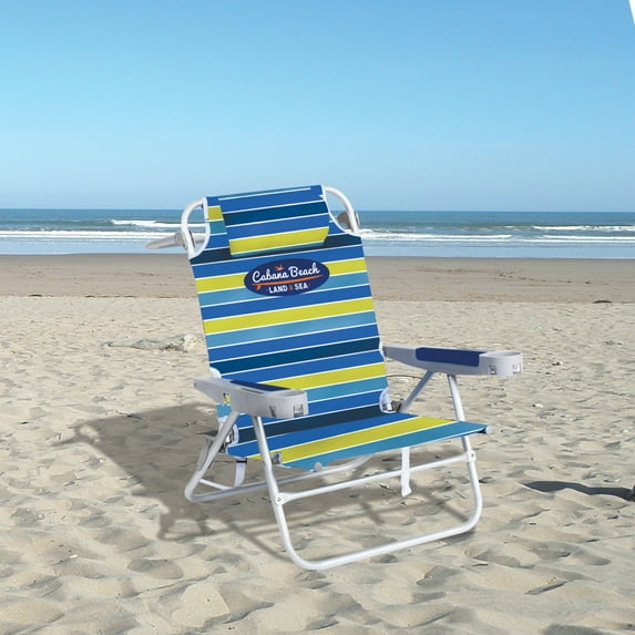 Cabana Life 5 Position Deluxe Beach Chair, Blue - Brand New - Open Box