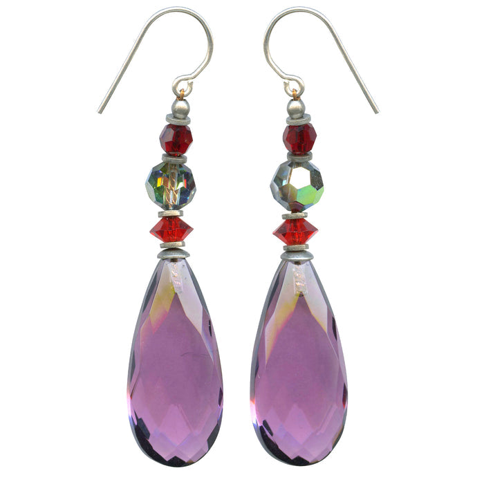 Owen Glass Collection Cabaret 15 earrings featuring elegant, dangling design with intricate metalwork and sparkling accents.