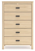 Cabinella Tan Five Drawer Chest - Brand New