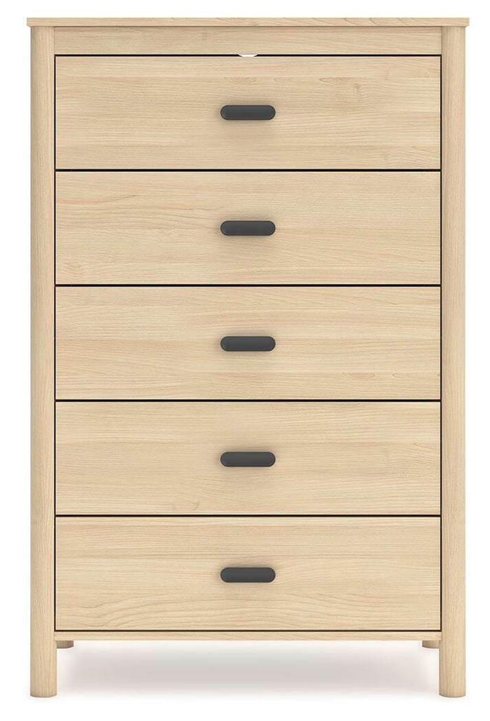 Cabinella Tan Five Drawer Chest - Brand New
