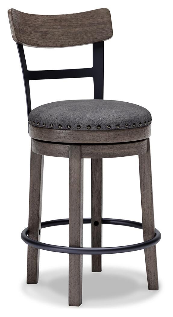 Caitbrook Gray UPH Swivel Barstool (1/CN) - Brand New