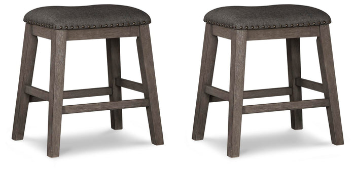 Caitbrook Gray Upholstered Stool (Priced Per Item, Must Order 2, 4, 6, or 8) - Brand New