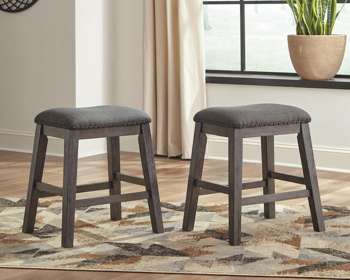 Caitbrook Gray Upholstered Stool (Priced Per Item, Must Order 2, 4, 6, or 8) - Brand New