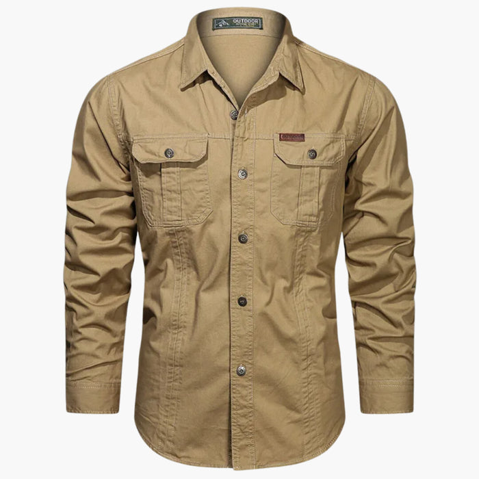 MEELANO Calico | Outdoor Skjorte med Brystlommer og Knaplukning – Holdbar & Stilfuld til Hverdag og Fritid Khaki