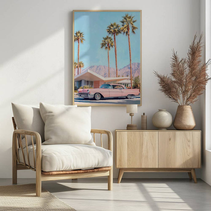 "California Vintage Car" Wall Art by Melloi Art Prints: Wrapped Canvas / 48"H x 36 "W