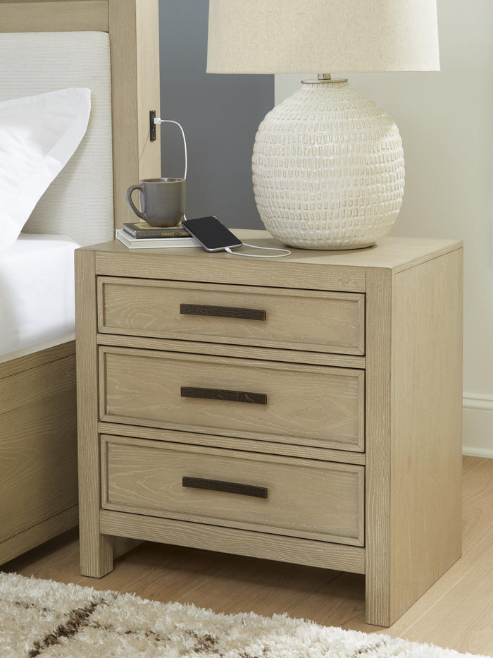 Calmoro Gray Three Drawer Night Stand - Brand New