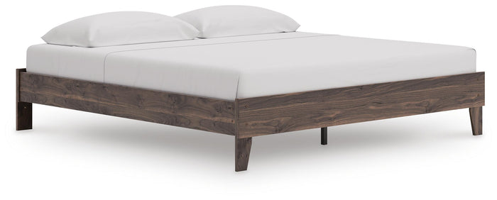 Calverson Brown King Platform Bed - Brand New