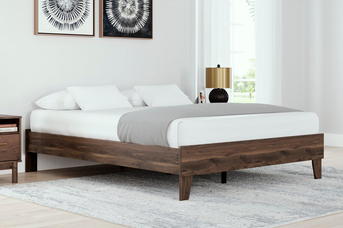 Calverson Mocha Queen Platform Bed - Brand New