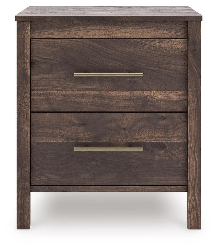 Calverson Mocha Two Drawer Night Stand - Brand New