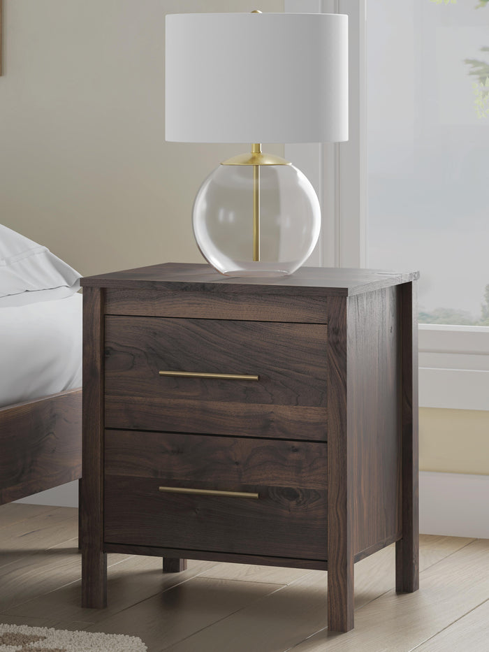 Calverson Mocha Two Drawer Night Stand - Brand New