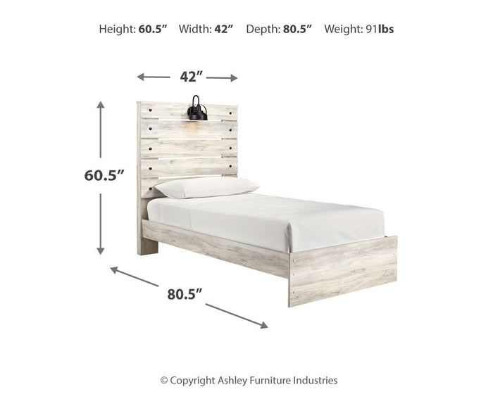 Cambeck Whitewash Cambeck Twin Panel Bed - Brand New