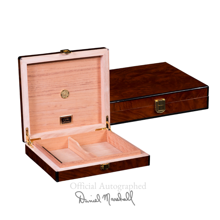 Cash for Clunker Trade in for a AUTOGRAPHED DANIEL MARSHALL DESK-TRAVEL HUMIDOR IN PRECIOUS BURL