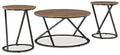 Cassbryn Brown/Black Occasional Table Set (3/CN) - Brand New