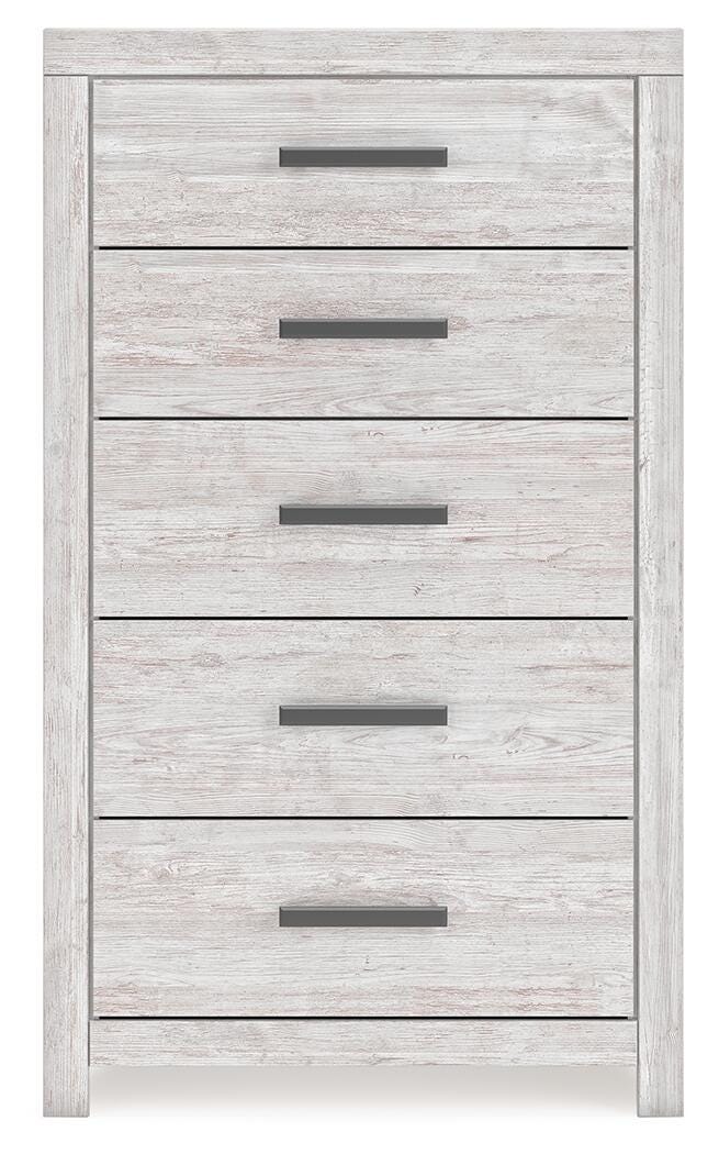 Cayboni Whitewash Five Drawer Chest - Brand New