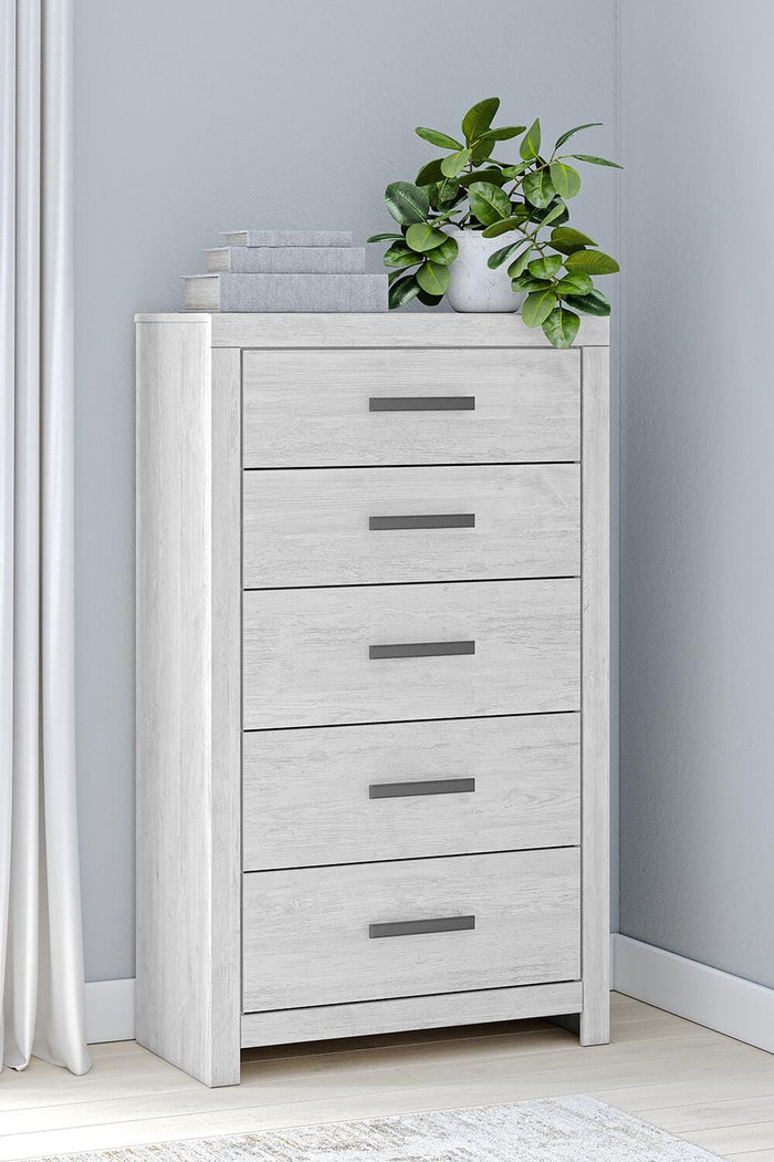 Cayboni Whitewash Five Drawer Chest - Brand New