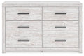 Cayboni Whitewash Six Drawer Dresser - Brand New