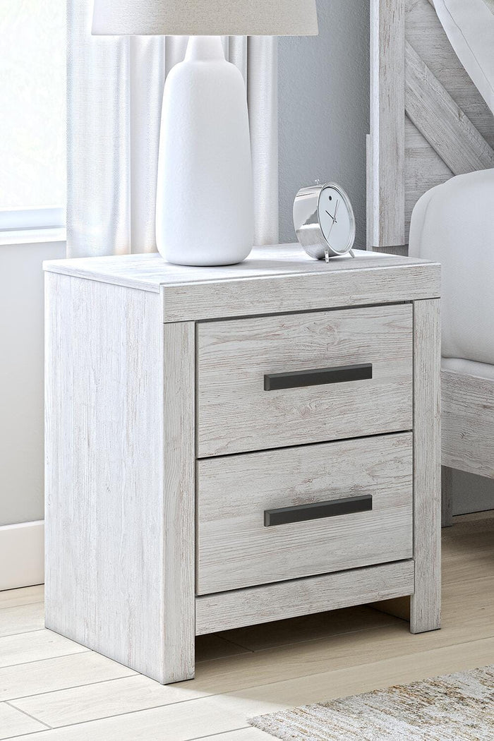 Cayboni Whitewash Two Drawer Night Stand - Brand New