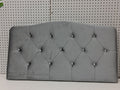 ChaletPosh Twin Size Upholstered Headboard Silver Grey Velvet - Brand New