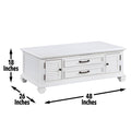 Charlestown White 48" Lift Top Coffee - Brand New