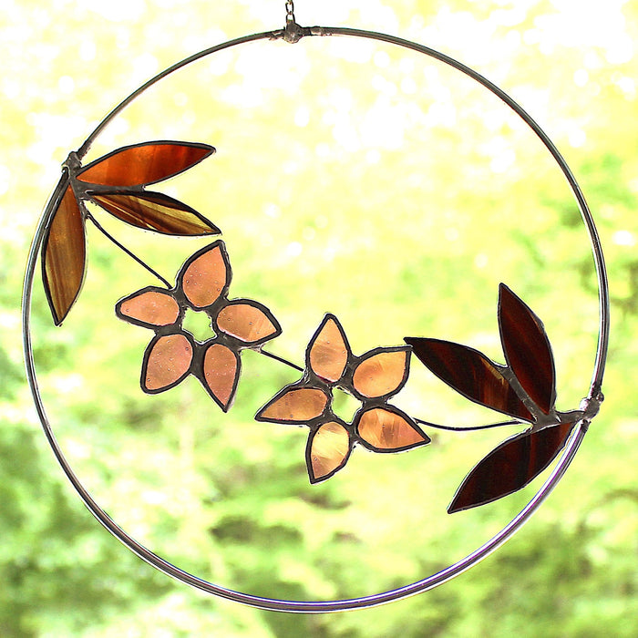 Cherry plum flower hoop suncatcher