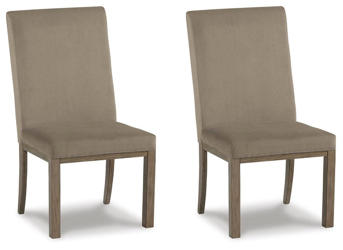 Chrestner Gray/Brown Dining UPH Side Chair (Priced Per Item, Must Order 2, 4, 6, or 8) - Brand New
