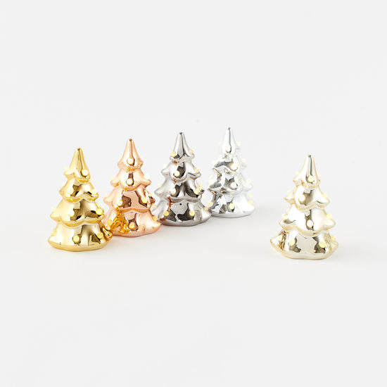 CHRISTMAS LIT METALLIC TREES